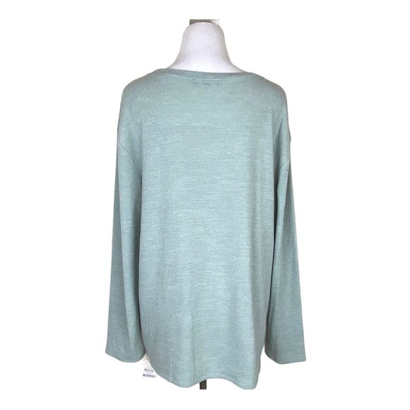 INC International Concepts Ruched Top Sweater XL Antique Sage Green Pullover New - Picture 2 of 6